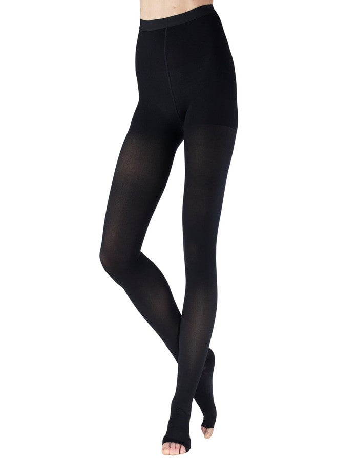 ABSOLUTE SUPPORT Plus Size Opaque Compression Pantyhose for Women 20-30mmHg - Toeless Compression High Waist Tights for Lymphedema, Varicose Veins Circulation, Post Surgery - Black, 7X-Large - A214BL10 - Image 1